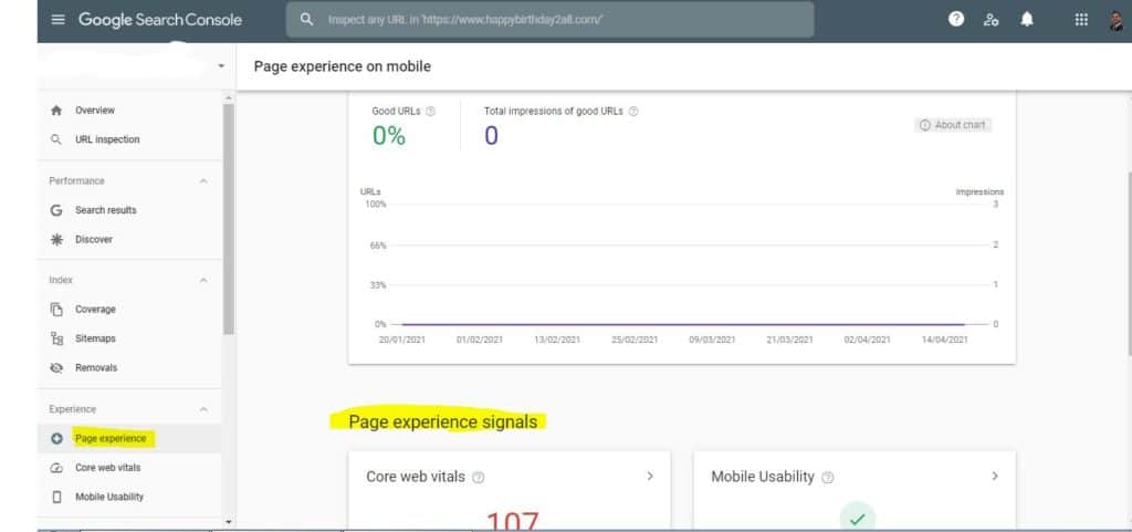 page experience signals