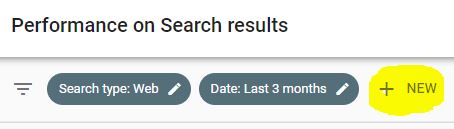 click the plus sign in search console performace dashboard